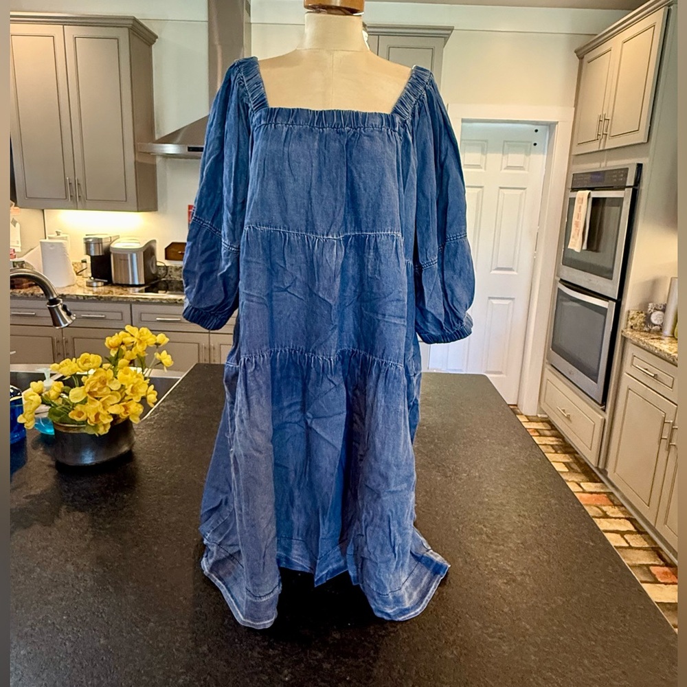 She + Sky Denim Indigo Dress